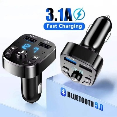 1-10Pcs Car Bluetooth Audio MP3 Player 3.1A Fast Charging Dual USB Car Charger A