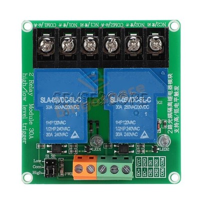 1/2CH 30A Relay Module Board Optocoupler Isolation High Low Trigger 5V 12V 24V