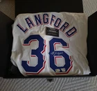 Wyatt Langford Auto Fanatics Under Wraps Autographed Baseball Jersey Rangers