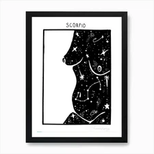 Celestial Bodies Scorpio Art Print Framed Wall Art Poster Canvas Print Picture