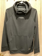 Under Armour Loose Fit Black Cold Gear Hoodie Light Knit Shirt XS Pre-Owned