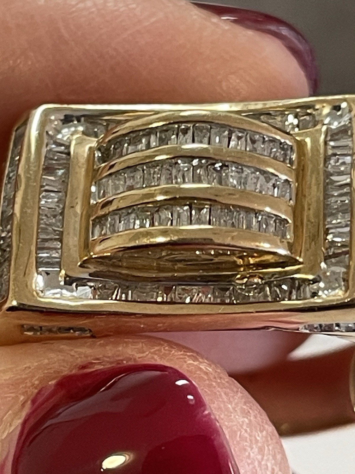 10K Solid Yellow Gold Man Ring With Diamonds, Siz… - image 8