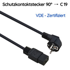 Schutzkontaktstecker 90° auf Kaltgerätebuch...