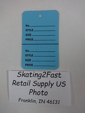 Blue Unstrung 2-Piece Coup on Garment Merchandise Price Tags 1.75" x 2.875" Lg