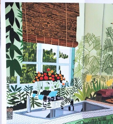 JONAS WOOD 'Jungle Kitchen' 2017 Exhib. Poster Interiors