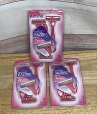 Lot of 9 Women's 3 Blade Disposable Razors Pink Smooth Bikini Line Legs LBB76