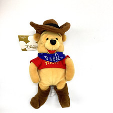 The Disney Store Cowboy Pooh Mini Bean Bag 8  Plush Stuffed Winnie The Pooh NOS