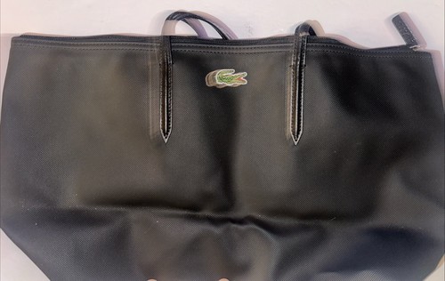 Woman's Lacoste Tote Bag - Large Shopping Bag - Black