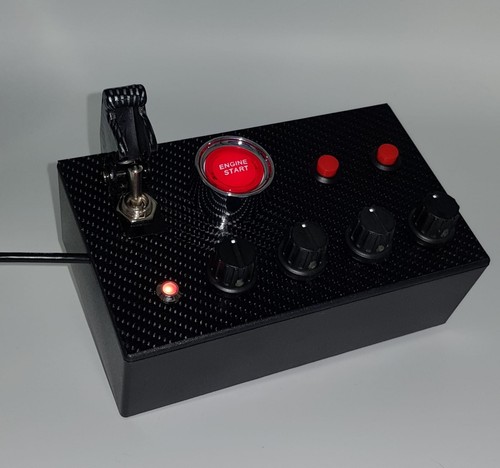 PC USB Botón Caja 12 Funciones Rojo Retroiluminado Arranque Sim Carreras - Imagen 2 de 5