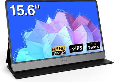 KOORUI 15B1 Tragbarer Monitor 15.6'' FHD 1920x1080 Mini-HDMI USB-C Lautsprecher