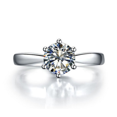 ACCIAIO SOLITARIO ANELLO ARGENTO ZIRCONE ANALLERGICO FIDANZAMENTO