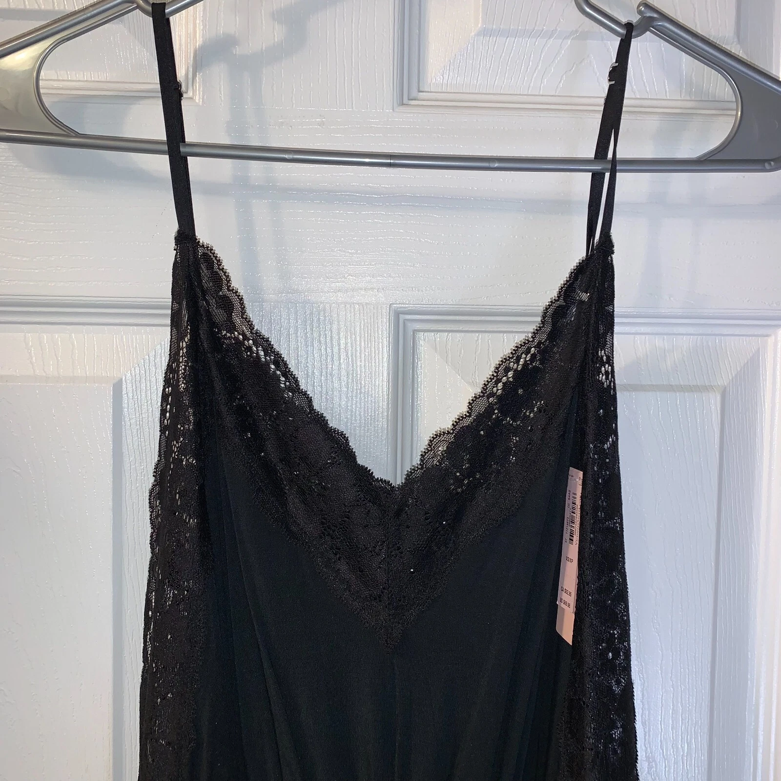 UNDERCOVER Abito donna Victoria's Secret maxi slip orlo pizzo taglia XS NUOVO nero lingerie