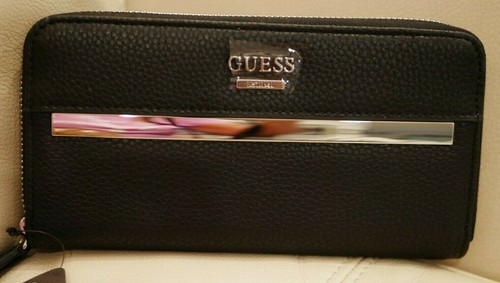 black leather guess wallet