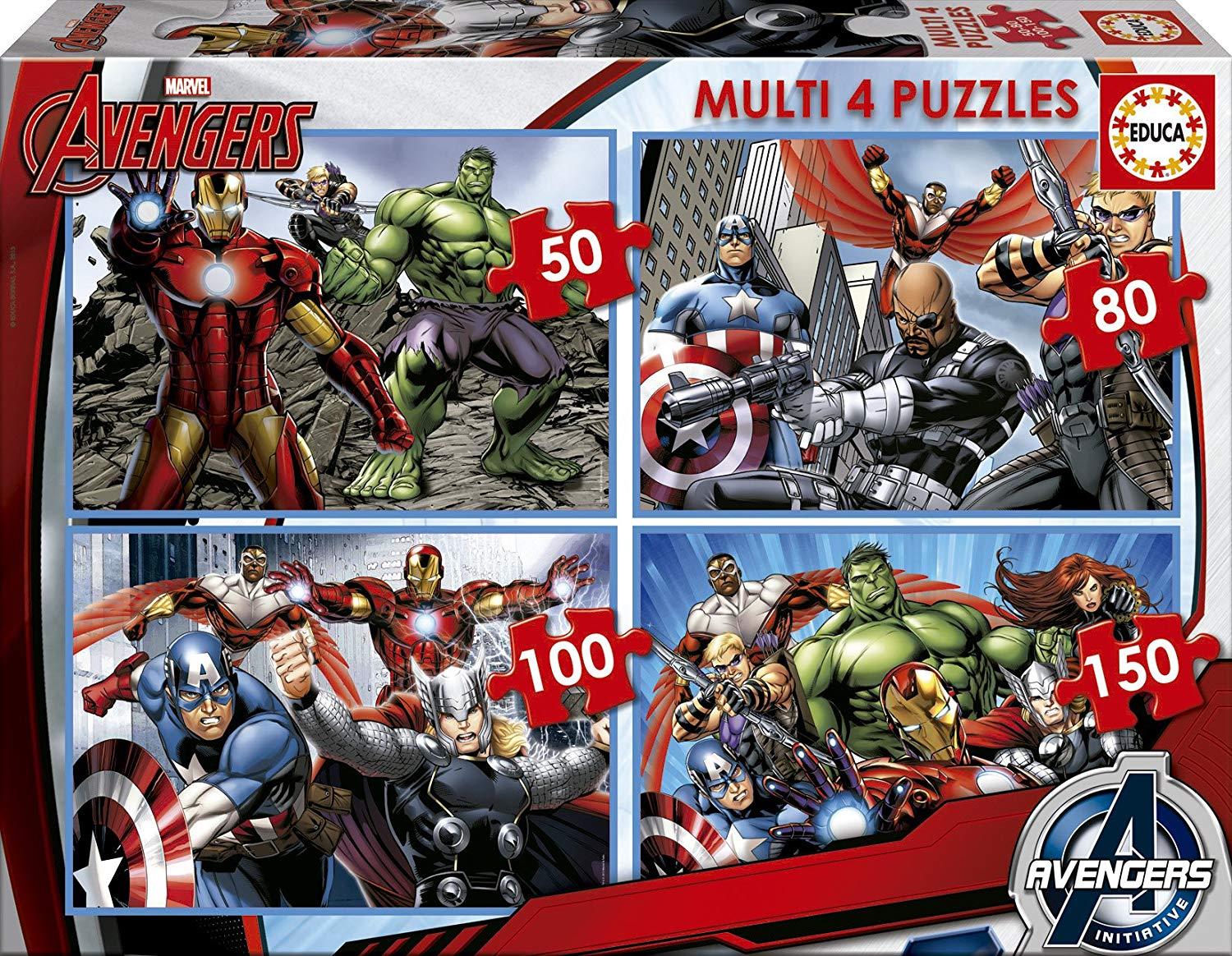 Educa The Avengers Multi Puzzle Set di 4 Educa The Avengers Multi Puzzle Set di 4