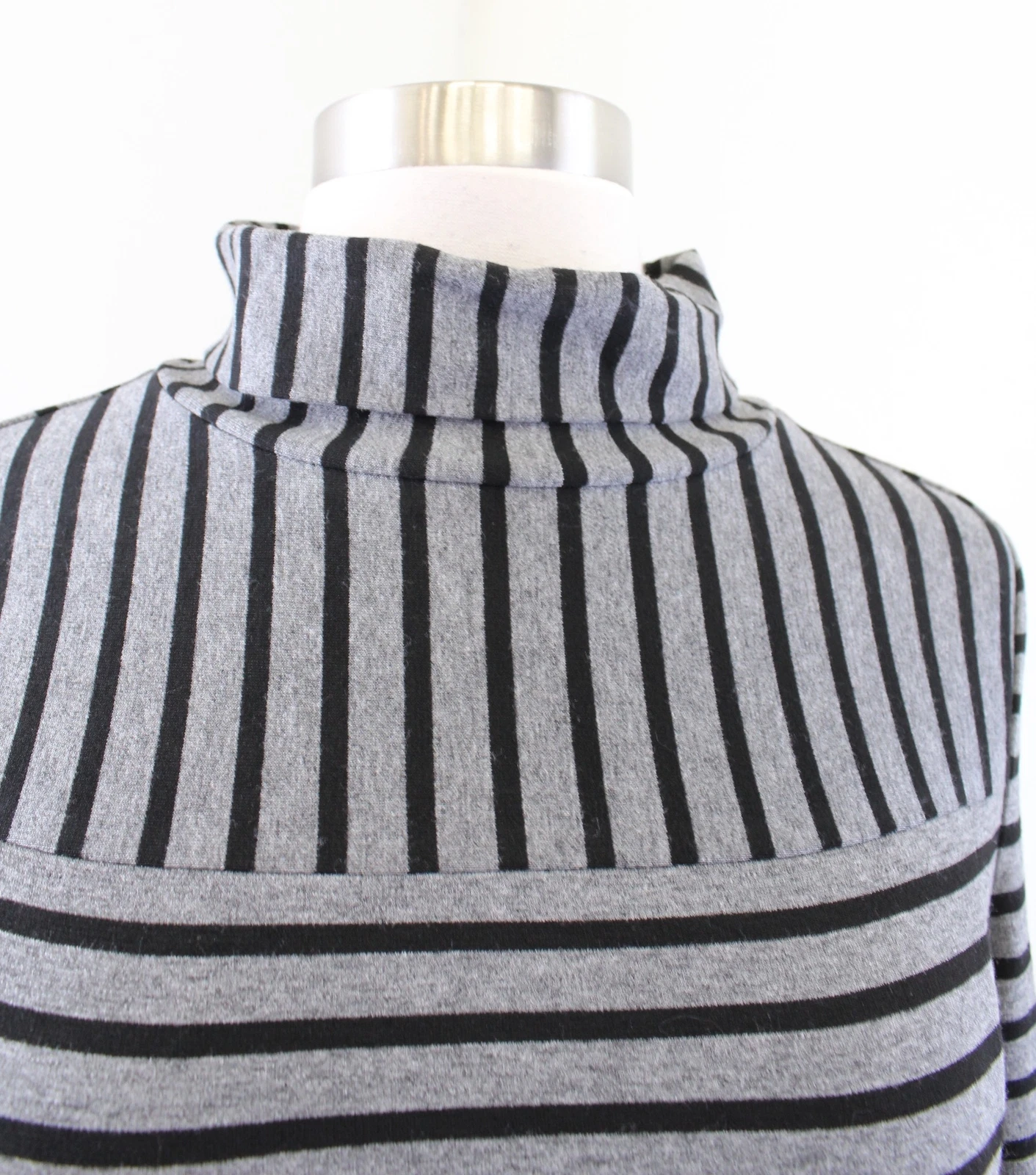 Abito donna Tory Burch grigio nero a righe girocollo maglia taglia XS