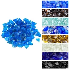 Crushed Fire Glass for Natural or Propane Fire Pit Fireplace and Landscaping ...