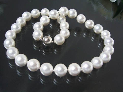Perlenkette Perlen Armband Ohrringe Muschelkernperlen Schmuck Set Hochzeit VS7# - Bild 15 von 99