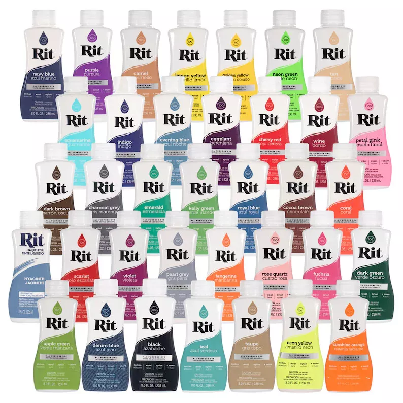 RIT LIQUID DYE Clothes Dye Choose from 37 Colours Cotton Wool