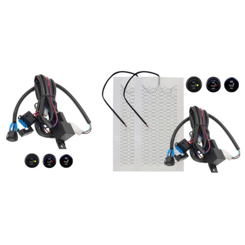 12V Universal Carbon Fiber Car Heated Seat Heater Kit With Built-in Switches - Picture 2 of 14