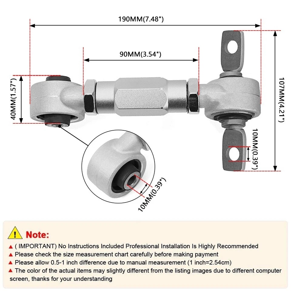 Rear Control Camber Arms Kit For Civic EF EG EK 88-00/ for Integra DC 90-01 - Image 4 of 4