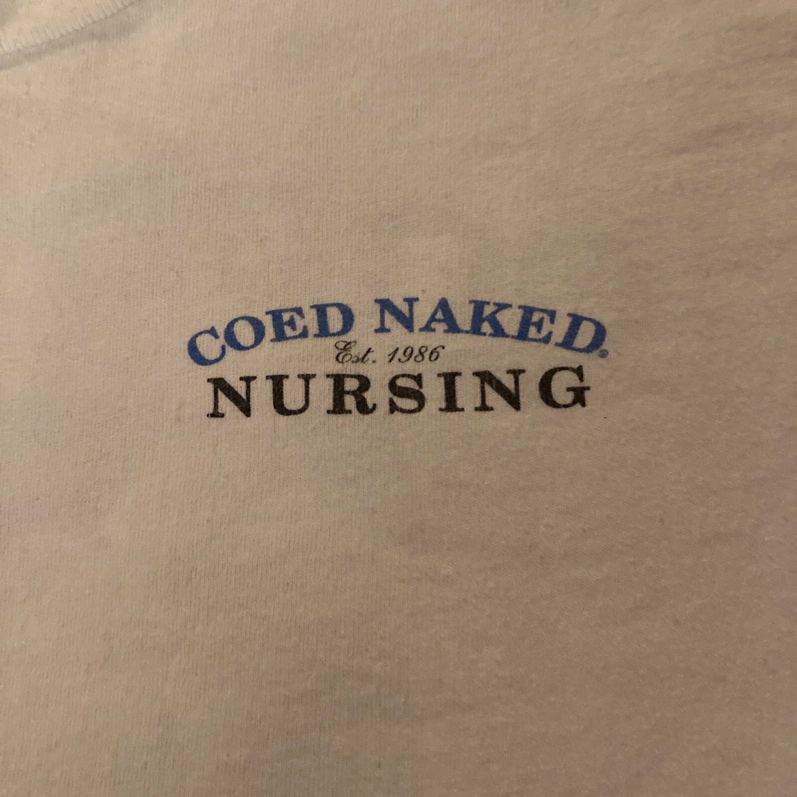 Vintage 90's Coed Naked Nursing front Back Print Whit… - Gem