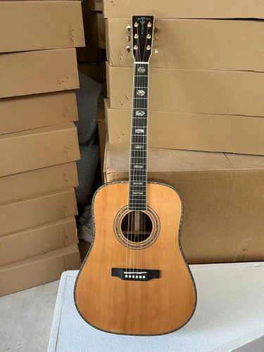 All Solid Wood 41 Inch D Type Cedar Top Acoustic Guitar Macassar Ebony Body