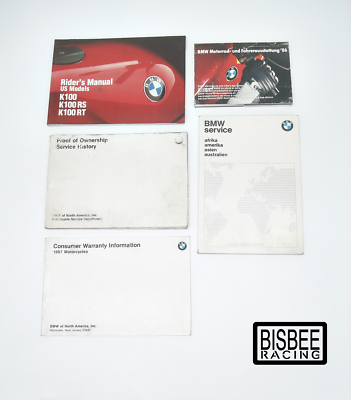 BMW K100 RIDERS MANUAL SERVICE WARRANTY BOOK K100LT K100RT BMW K100 RIDERS MANUAL SERVICE WARRANTY BOOK K100LT K100RT