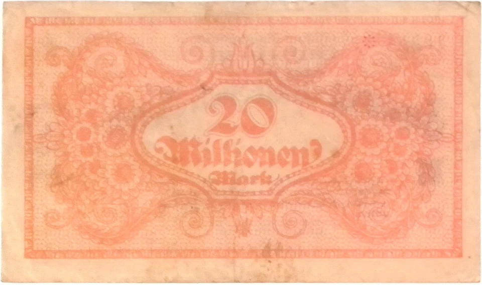 1923 Germany REICHSBAHN 20.000.000 / 20 Million Mark Banknote - Image 2 of 2