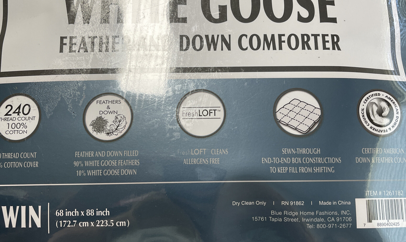 Hotel Grand White Goose Twin 240 Thread Count Feather/Down Comforter