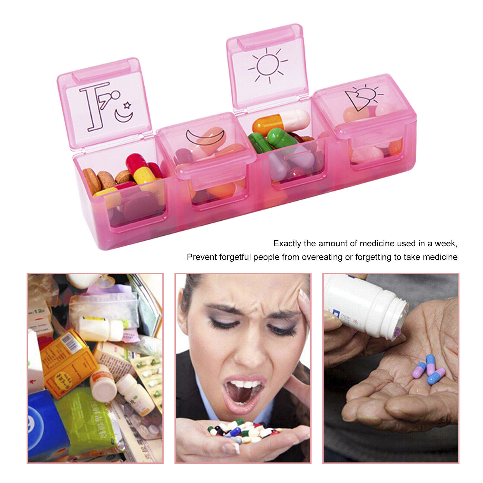 Monthly Pill Organizer 28 Day Pill Cases Sukuos MoistureResistant