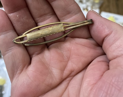 Clip de barra de corbata de metal de placa de oro laminado vintage - Imagen 11 de 11