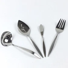 Oneidacraft Deluxe Oneida Stainless Flatware Wintersong Ladle Serving Set Fork