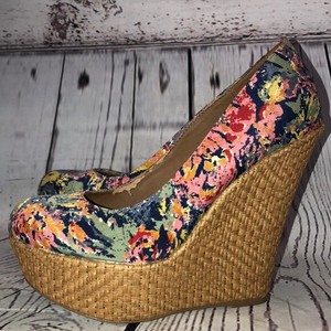 steve madden floral wedges