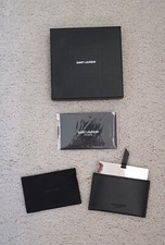 Saint Laurent "For You" YSL Mirror Black Leather Case/Credit Card Holder w/ Box