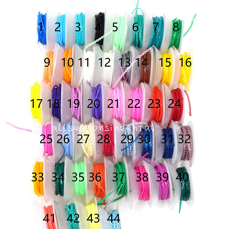 44 Colors Dental Elastics Power Chain Rubber Bands Short/Long 