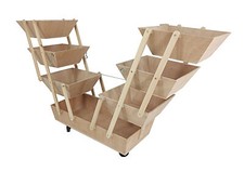Wood Flower Vending Cart Kiosk Booth Expandable Retain Bin Closet Laudry Storage