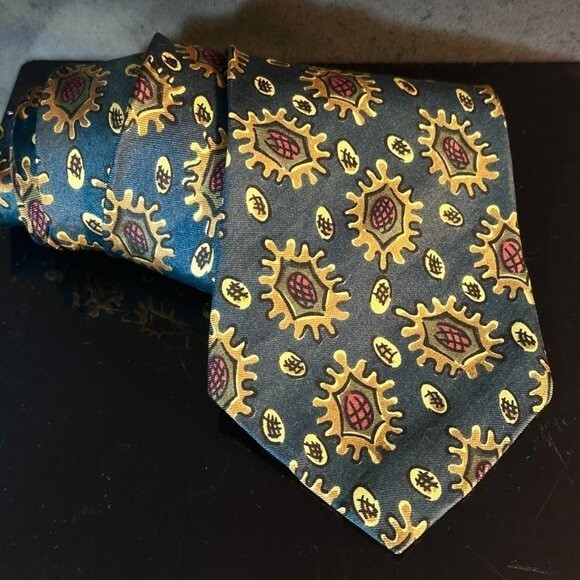 Dior Mid Century Modern Sunflower Floral Neckwear Tie 100% All Silk Steampunk thumbnail 4
