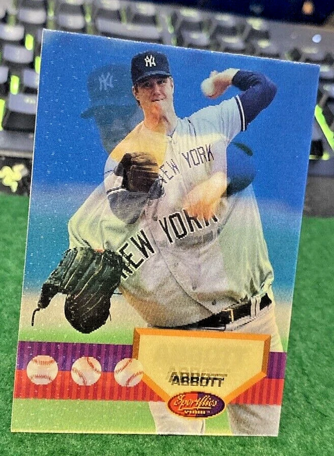 1994 Pinnacle Sports Flics #138 SP Holographic Jim Abbott New York Yankees MLB - Image 4 of 4