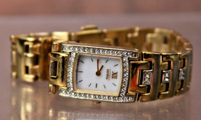 Citizen Eco-Drive Ladies Dial & Band Diamond Accent Gold Tone Quartz - Untested