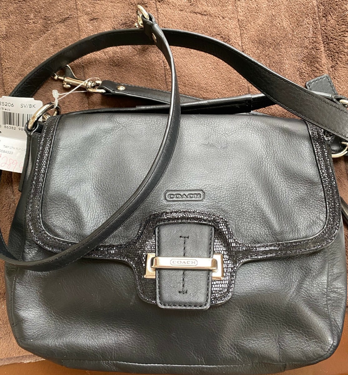 COACH TAYLOR LEATHER FLAP CROSSBODY NWT f25206 BLACK | eBay