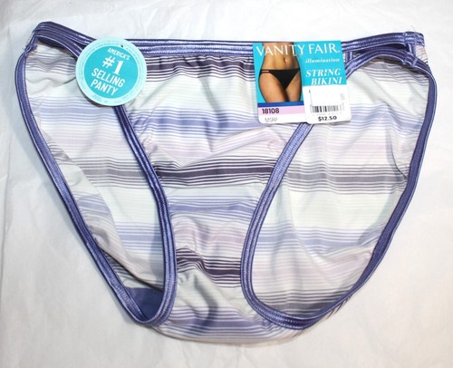Neu mit Etikett 3er-Set Vanity Fair Illumination String-Bikini 18108 grün gestreift flieder M - Bild 2 von 5