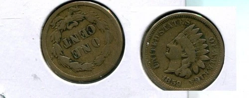 1859 INDIAN HEAD PENNY TYPE COIN FINE 6442T
