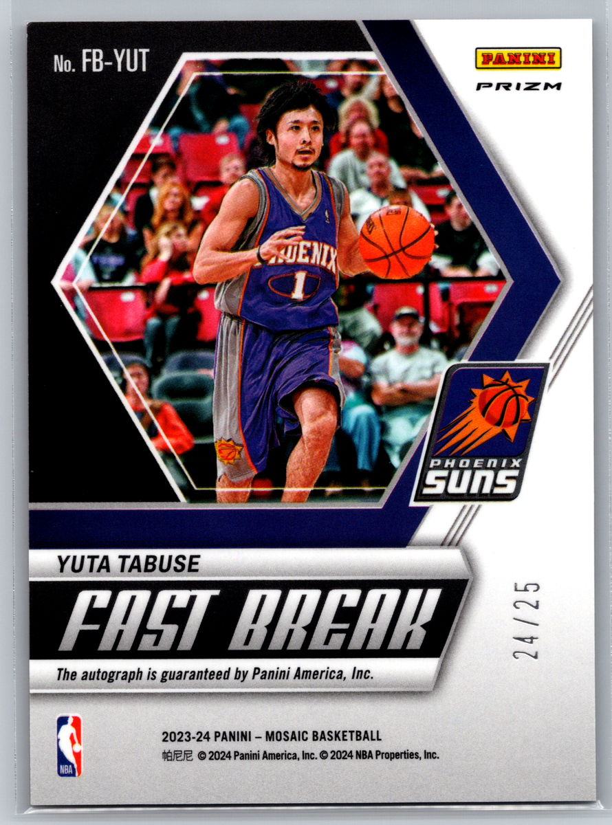 Yuta Tabuse 2023-24 Panini Mosaic Fast Break Autographs Red Auto