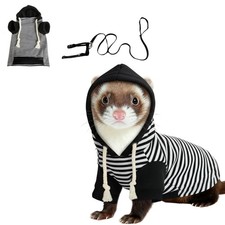 Ferret Harness and Leash Set Clothes 10.62" L x 5.9" W, black white