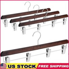 Wooden Kilt Hanger W/ Stainless Steel Clips Heavy Duty Clothing Storage New