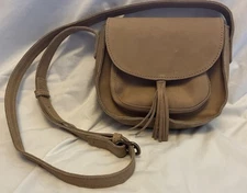 ABLE Saddlebag Crossbody Leather Purse -Tan/Beige-Adjustable-Womanmade-Ethiopia