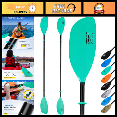 Floatable Kayak Paddle 86in/90.5in Alloy Shaft 2-Piece Oar for Canoeing & Boatin