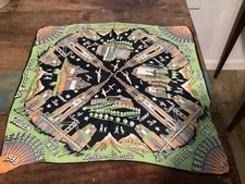 Vintage 1939 Golden Gate Exposition San Francisco Worlds Fair Scarf SFBE