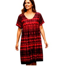 Shelby & Palmer 18W Red Women's Dress Short Sleeves Plus Size 2X 2XL XXL