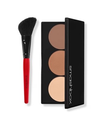 Smashbox Step-By-Step Contour Highlighter Bronzer Face Palette Kit Light/Medium